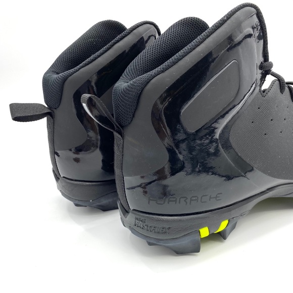 Nike Alpha Huarache Keystone Mid Black HyperYellow Men’s Baseball Cleats Size 16